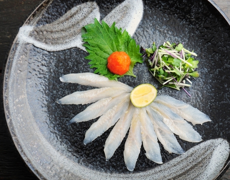 Sashimi of grilled eel